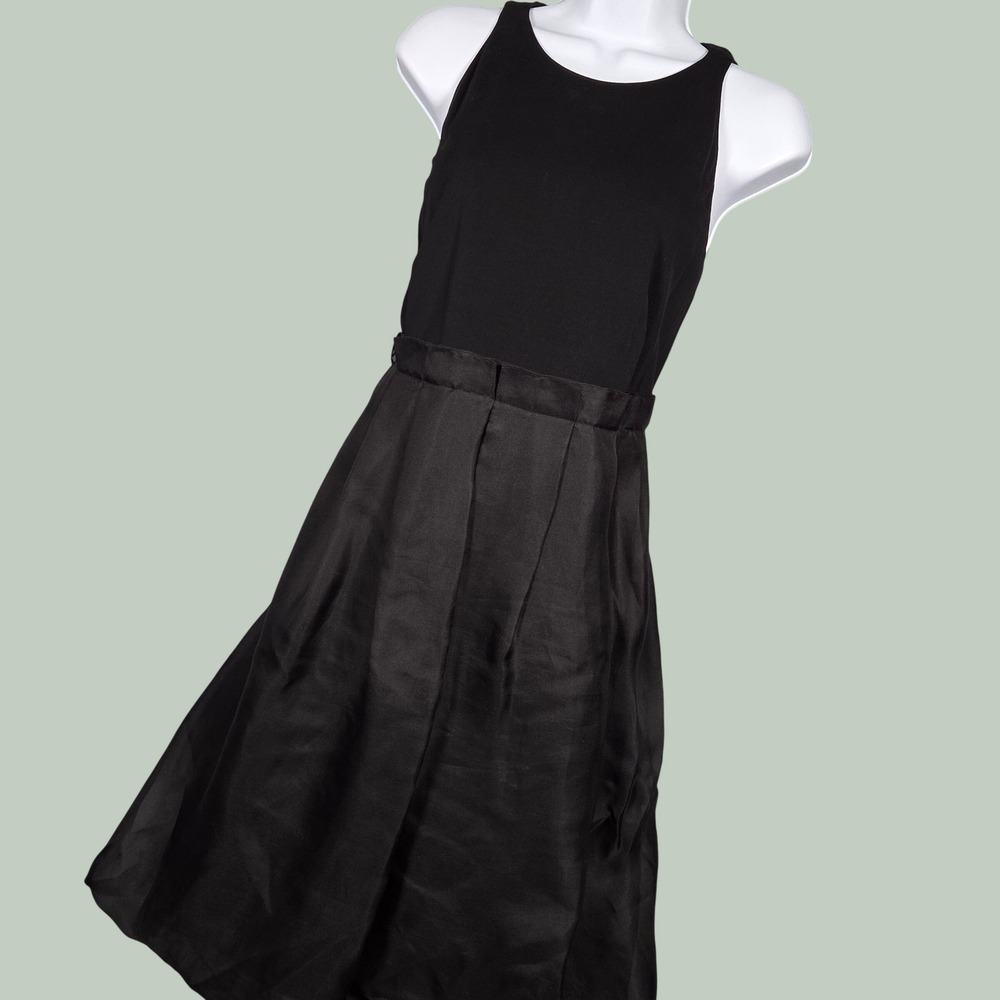 MaxMara Women 48 Pianoforte Rayon & Silk Classic Cocktail Dress Black Italy 90s